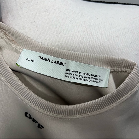 Off-White Beige Jersey Logo Top Virgil Abloh Shirt 2013 - Picture 8 of 9